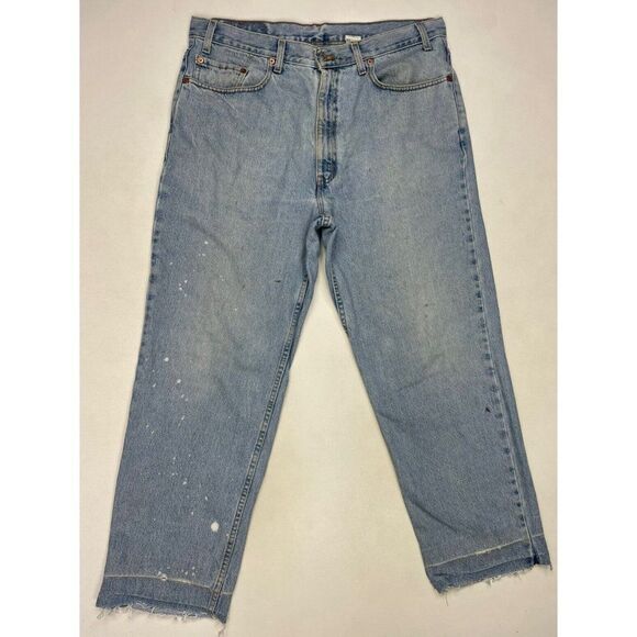 VINTAGE Levi's 550 Denim Jeans Men 37 X 27 Blue Tag Size 38 x 30 USA 90s - Picture 1 of 12
